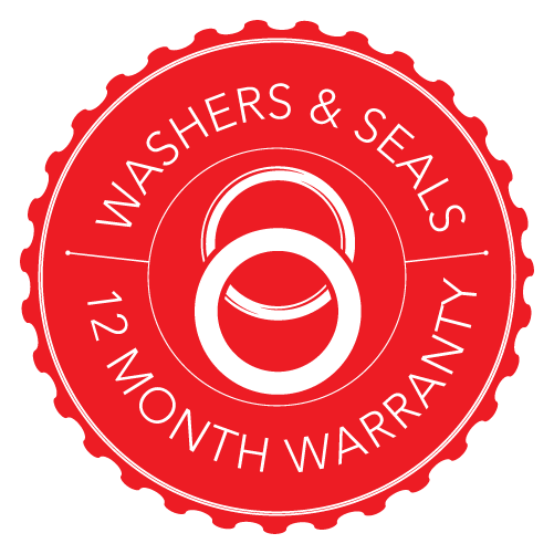 12 Month Washer, Seal, Flexihose, etc Warranty