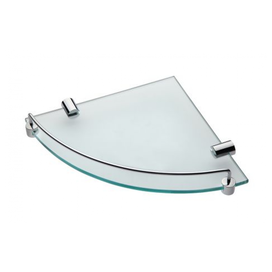 Universal Corner Glass Shelf - Round Brackets