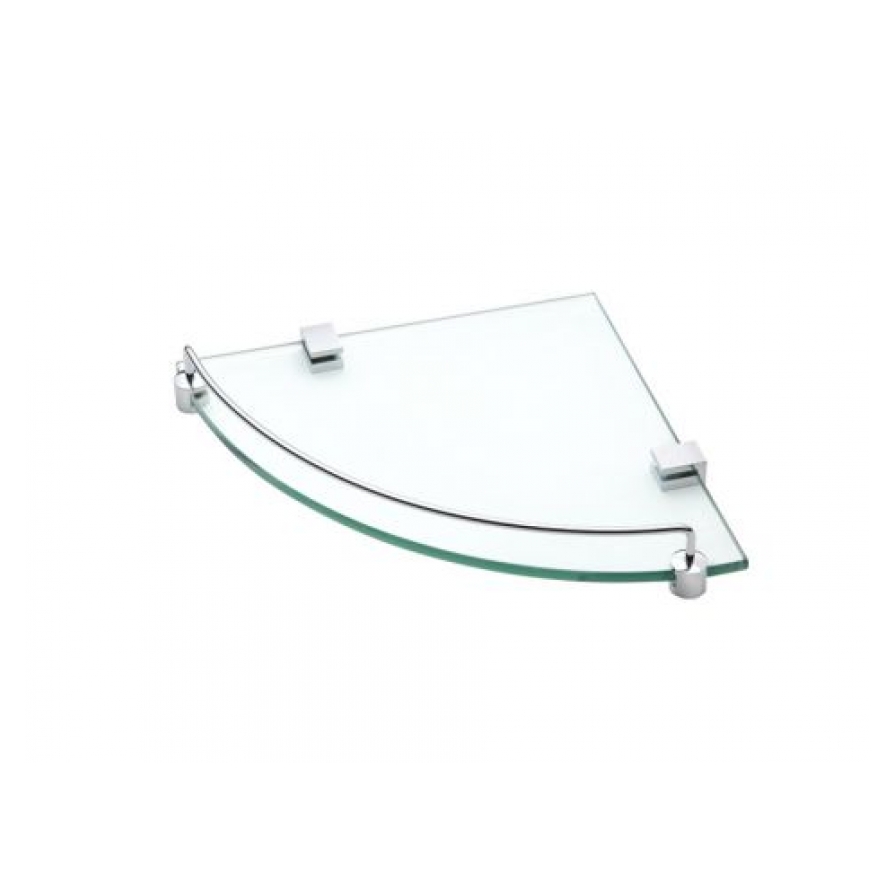 Universal Corner Glass Shelf - Square Brackets