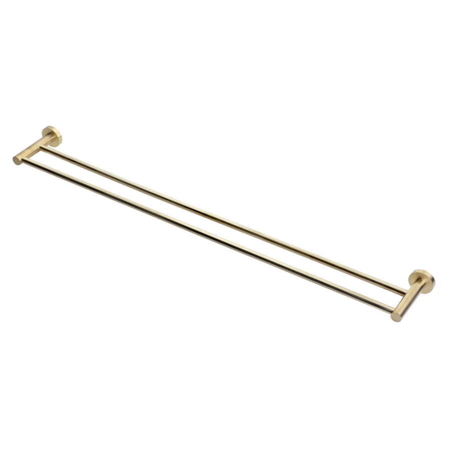 Aura Double Towel Rail Brushed Brass