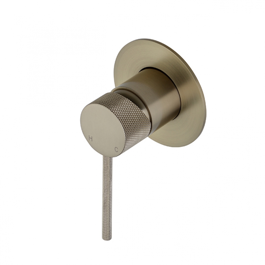 209X Series Knurled Shower Mixer Brushed Brass